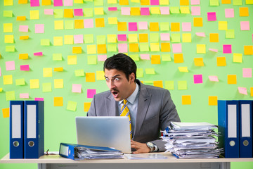 Businessman having trouble with his priorities