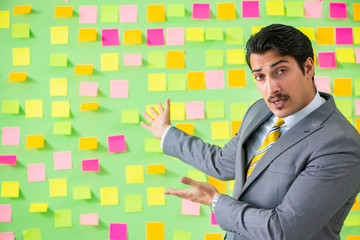 Businessman with many business priorities