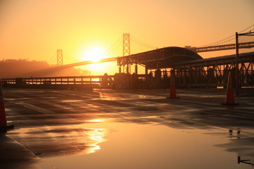 Sunrise at Bay Bridge, San Francisco