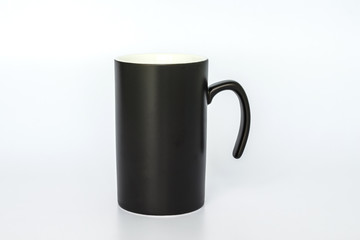 black mug on a white background