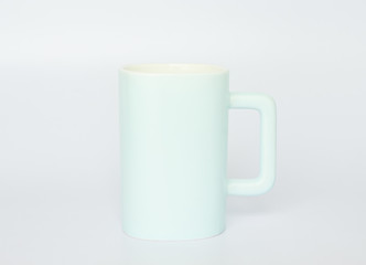 blue mug on a white background