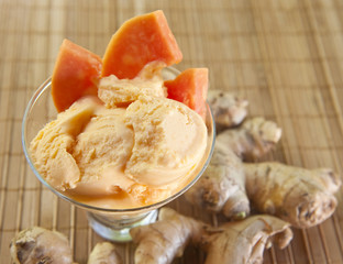 Papaya Ginger Ice Cream
