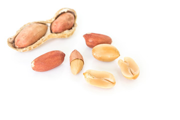 peanut pile on white background