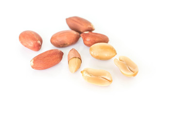 peanut pile on white background