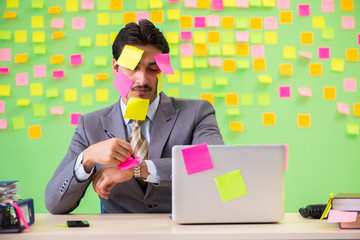 Businessman with many conflicting priorities   