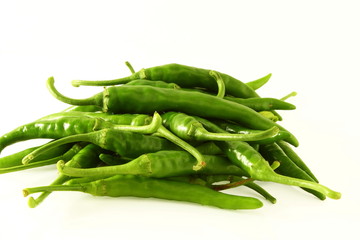 
garden fresh isolated chili pepper in white background