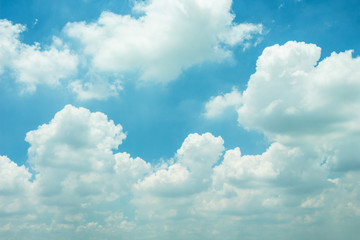 White clouds in blue sky.