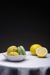 French dessert. Lime and lemon macaroons.