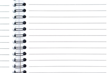 Line on paper notebook.