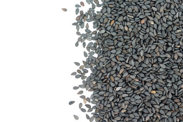 Pile of black sesame border background.