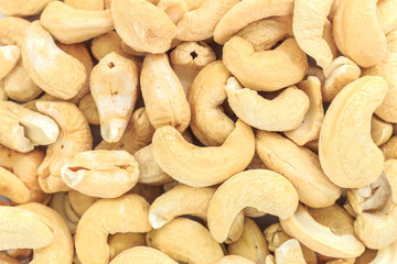 cashew full texture top view background.