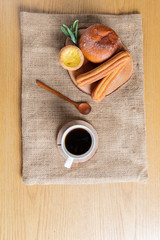 Various breads and a cup of coffee are popular combination of breakfast or brunch to modern people. One of Important habits for a healthy lifestyle is that no matter how busy you are, don't skip meals