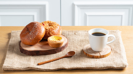 Various breads and a cup of coffee are popular combination of breakfast or brunch to modern people. One of Important habits for a healthy lifestyle is that no matter how busy you are, don't skip meals