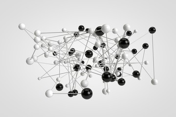 Black and white ball sphere Connect together