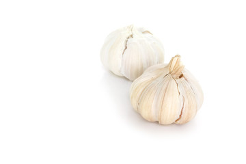 garlic vegetable ingredient on white background