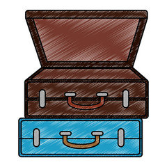 suitcases travel isolated icon