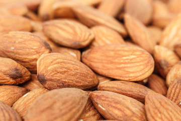 heap almonds texture background.