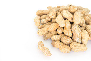 peanut pile on white background