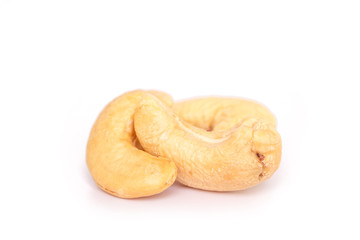 cashews on white background.