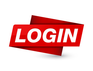 Login premium red tag sign