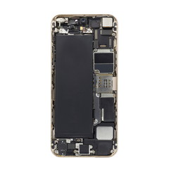 Smartphone Circuits and smartphone body isolated on a white background