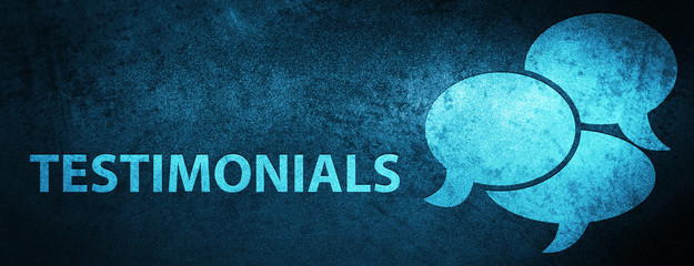 Testimonials (comments icon) special blue banner background
