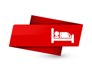 Hotel bed icon premium red tag sign