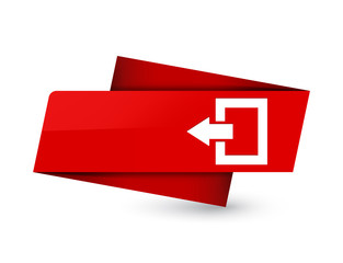 Logout icon premium red tag sign