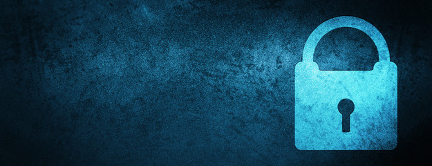 Padlock icon special blue banner background