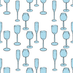Wineglasses Seamless Pattern
