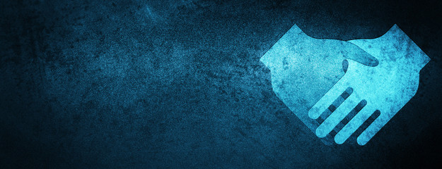 Handshake icon special blue banner background