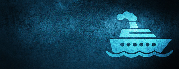 Cruise ship icon special blue banner background