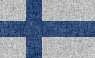 Flag of Finland on fabric