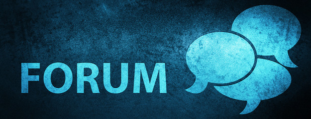 Forum (comments icon) special blue banner background - obrazy, fototapety, plakaty