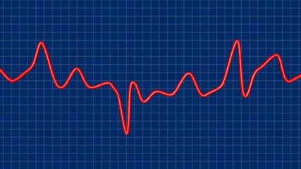 Line Graph with fluctuations. 3d render. Smooth fluctuating curve