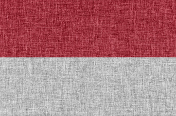 Flag of indonesia on fabric