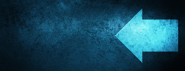 Back arrow icon special blue banner background - obrazy, fototapety, plakaty