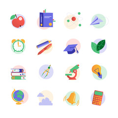 back to school vector icons set