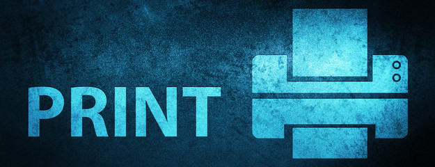 Obraz premium Print (printer icon) special blue banner background