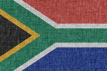 Flag of South Africa on fabric