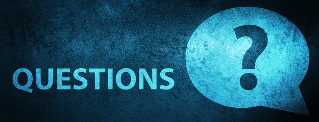 Questions (bubble icon) special blue banner background