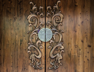 old ancient antique chinese traditional folding door