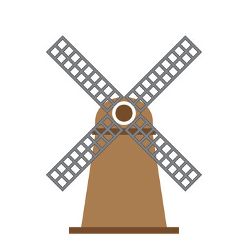 recommend clip art: vector icon of rotate windmill in industrial of countryside in farm
