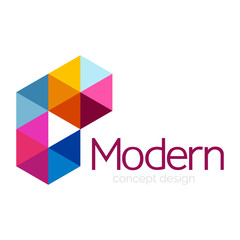 Triangle shape design abstract business logo icon design. Company logotype branding emblem idea