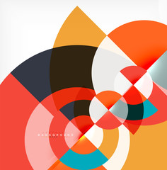 Obraz premium Minimal circle abstract background design, multicolored template for business or technology presentation or web brochure cover layout, wallpaper