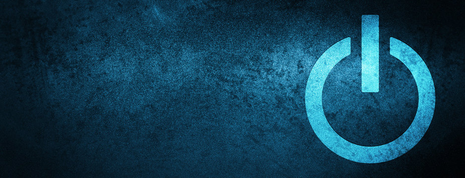 Power icon special blue banner background