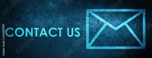Contact Us Email Icon Special Blue Banner Background Stock