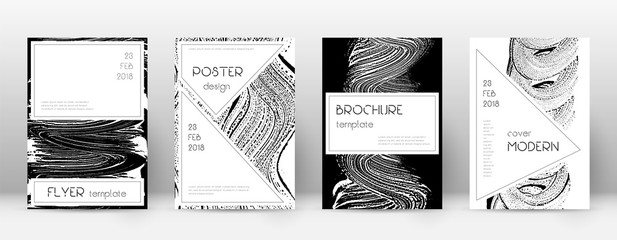 Cover page design template. Stylish brochure layout. Creative trendy abstract cover page. Black and 