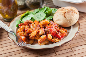 Baked giant beans with tomato sauce
