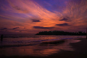 Fototapeta na wymiar Sri lanka Mirissa Beach Sunset